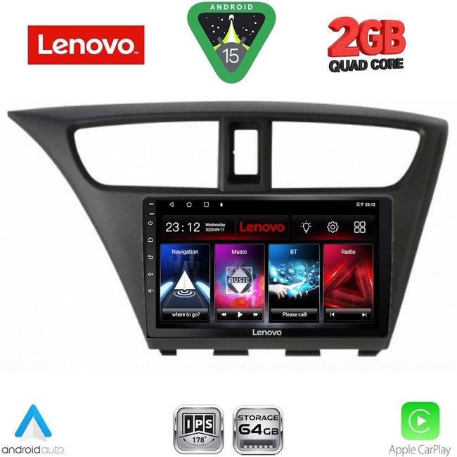 LENOVO LVD 2190_CPA (9inc) MULTIMEDIA TABLET for HONDA CIVIC  mod. 2012-2016