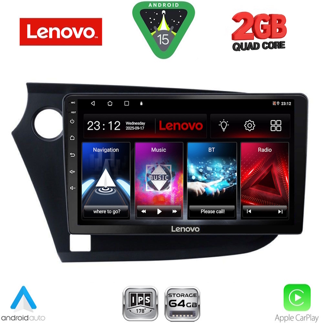 LENOVO LVD 2205_CPA (9inc) MULTIMEDIA TABLET for HONDA INSIGHT mod. 2009-2014