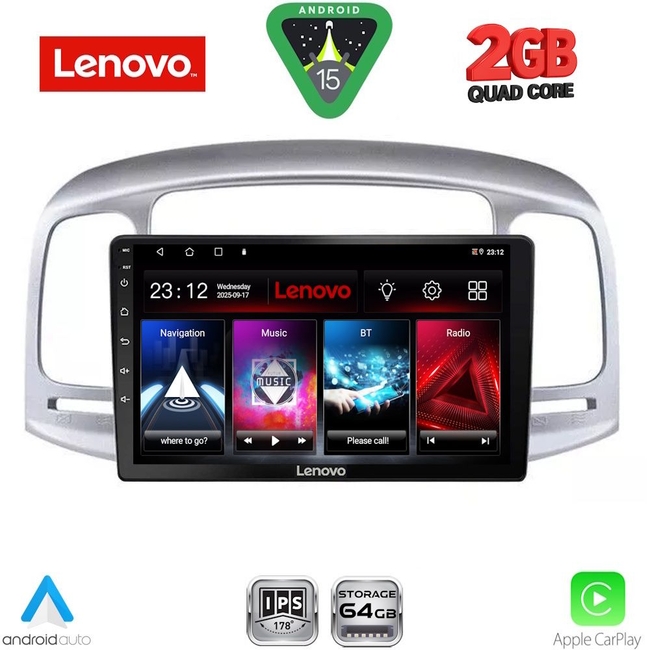 LENOVO LVD 2249SL_CPA (9inc) MULTIMEDIA TABLET for HYUNDAI ACCENT mod. 2005-2012  (SILVER)