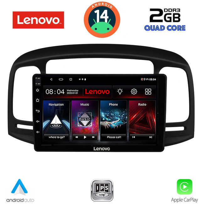 LENOVO LVD 2249BL_CPA (9inc) MULTIMEDIA TABLET for HYUNDAI ACCENT mod. 2005-2012 (BLACK)