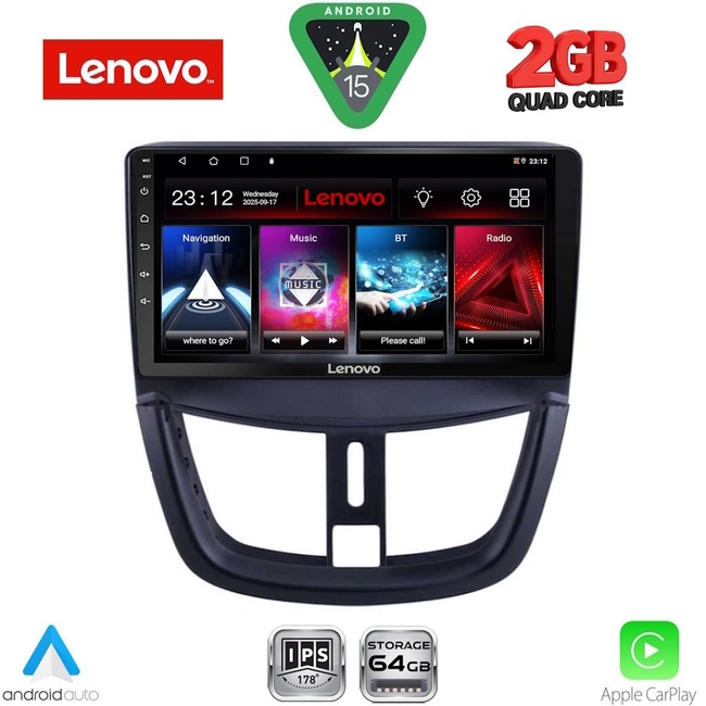 LENOVO LVD 2507_CPA (9inc) MULTIMEDIA TABLET for PEUGEOT 207 mod. 2007