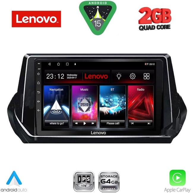 LENOVO LVD 2509_CPA (9inc) MULTIMEDIA TABLET for PEUGEOT 208 - 2008 mod. 2021>