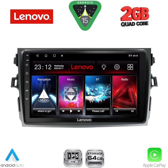 LENOVO LVD 2713_CPA (9inc) MULTIMEDIA TABLET for TOYOTA COROLLA 4D mod. 2006-2012