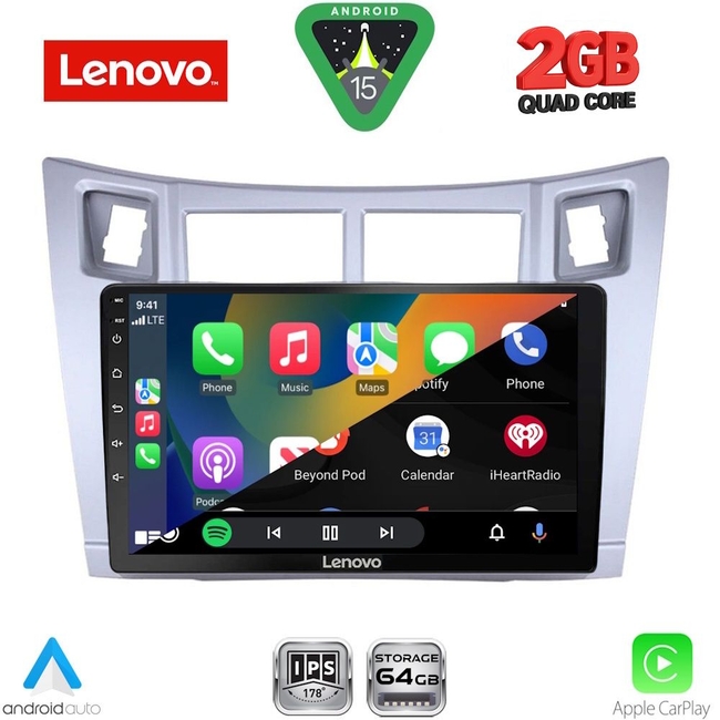 LENOVO LVD 2736SL_CPAA (9inc) MULTIMEDIA TABLET for TOYOTA YARIS mod. 2006-2011 (SILVER)
