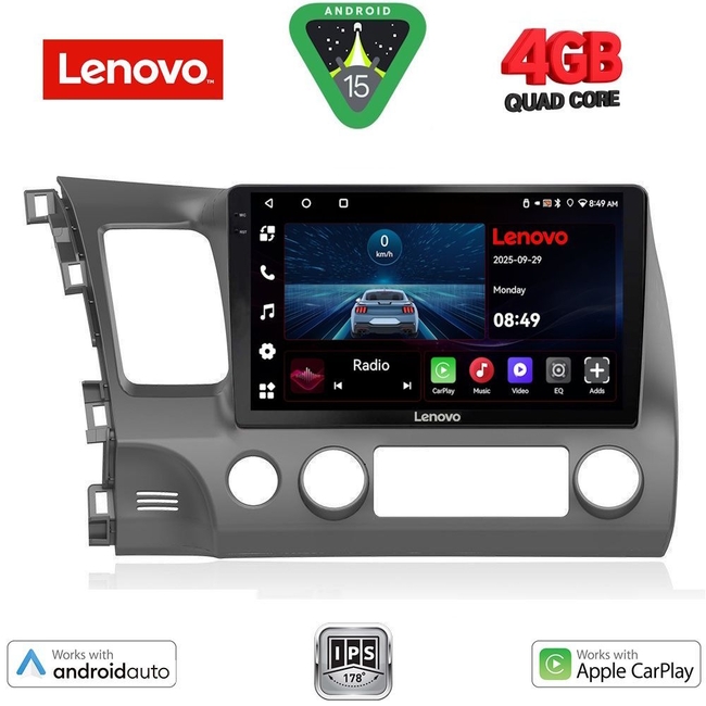LENOVO LVE 8188_CPAA (10inc) MULTIMEDIA TABLET for HONDA CIVIC 4D mod. 2006-2012