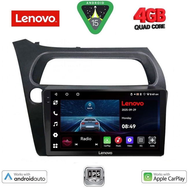 LENOVO LVE 8189_CPAA (9inc) MULTIMEDIA TABLET for HONDA CIVIC 3D-5D mod. 2006-2012