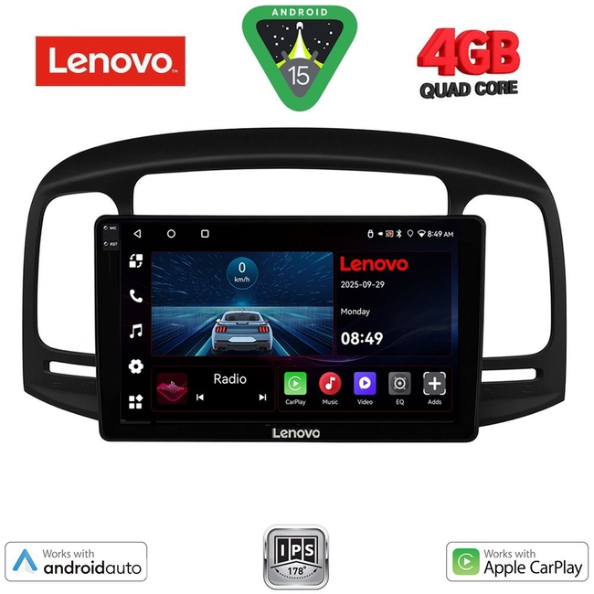 LENOVO LVE 8249BL_CPAA (9inc) MULTIMEDIA TABLET for HYUNDAI ACCENT mod. 2005-2012 (BLACK)