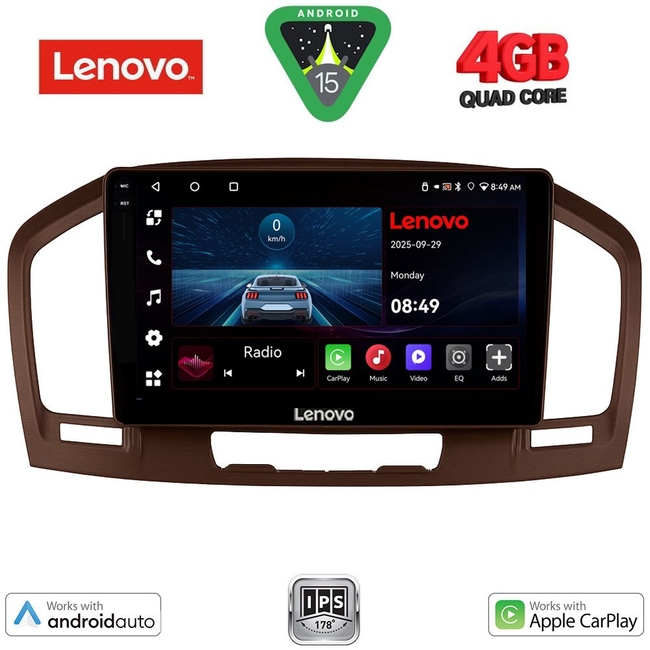 LENOVO LVE 8491BR_CPAA (9inc) MULTIMEDIA TABLET for OPEL INSIGNIA  mod. 2008-2013 (BROWN)