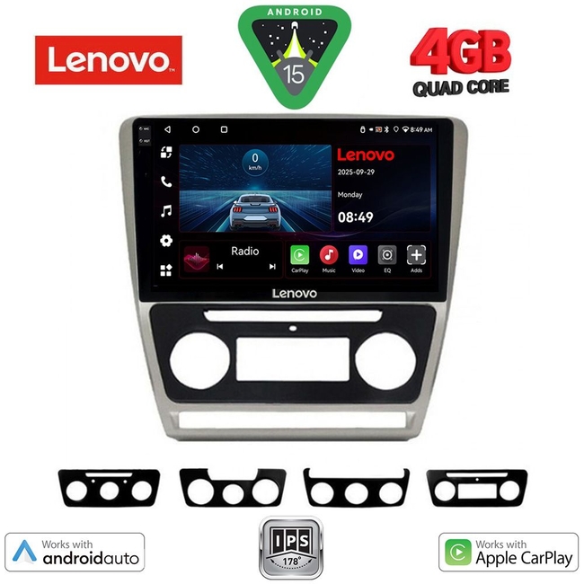 LENOVO LVE 8595SL_CPAA (10inc) MULTIMEDIA TABLET for SKODA OCTAVIA 5 mod. 2005-2012 (SILVER)
