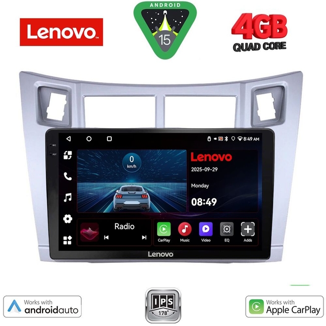 LENOVO LVE 8736SL_CPAA (9inc) MULTIMEDIA TABLET for TOYOTA YARIS mod. 2006-2011 (SILVER)