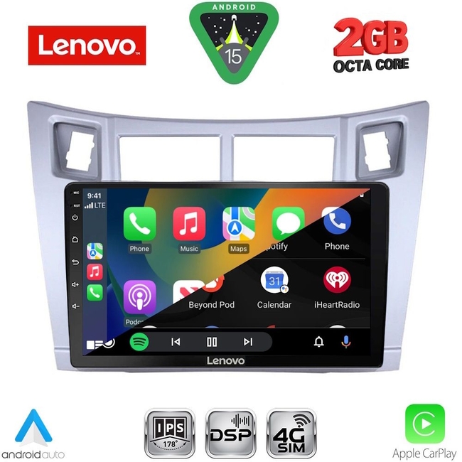 LENOVO LVF 5736SL_CPAA (9inc) MULTIMEDIA TABLET for TOYOTA YARIS mod. 2006-2011 (SILVER)