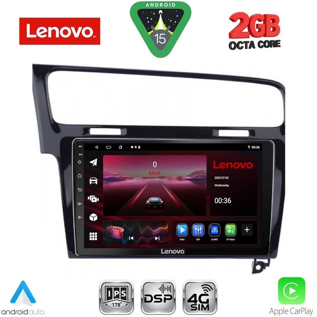 LENOVO LVF 5747BL_CPA (10inc) MULTIMEDIA TABLET for VW GOLF 7 mod. 2013-2020 (SHINY BLACK)