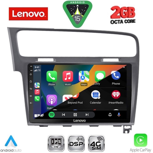 LENOVO LVF 5747GR_CPA (10inc) MULTIMEDIA TABLET for VW GOLF 7 mod. 2013-2020 (GRAY)