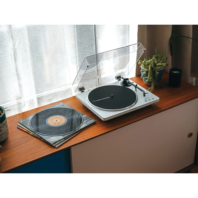 Audio Technica AT-LP70XBT - White/Silver -  Με εγγύηση αντιπροσωπείας και ταινία γνησιότητας
