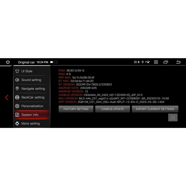 DIGITAL IQ TPG 15916_CPA (8.8inc) (ORIG. NAVI) MULTIMEDIA SYSTEM for AUDI A4 mod. 2008-2012