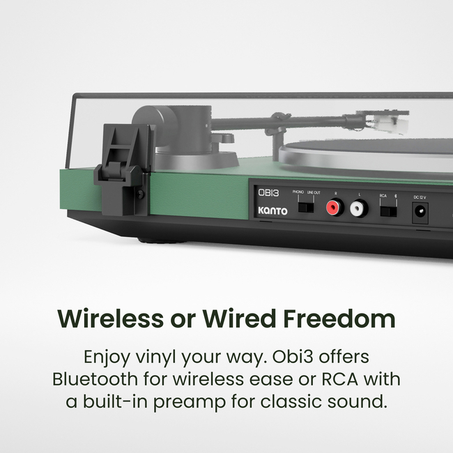 Kanto Audio OBI3 BT - Belt-drive - με προενισχυτή -  Matte Green