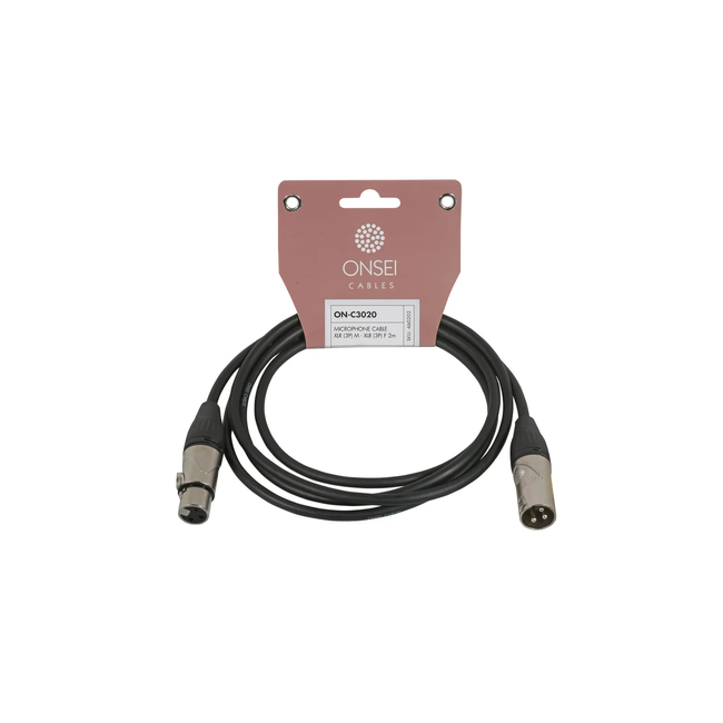 Onsei ON-C3020 Καλώδιο μικροφωνικό 3-pin XLR Αρσενικό - 3-pin XLR Θηλυκό 2m