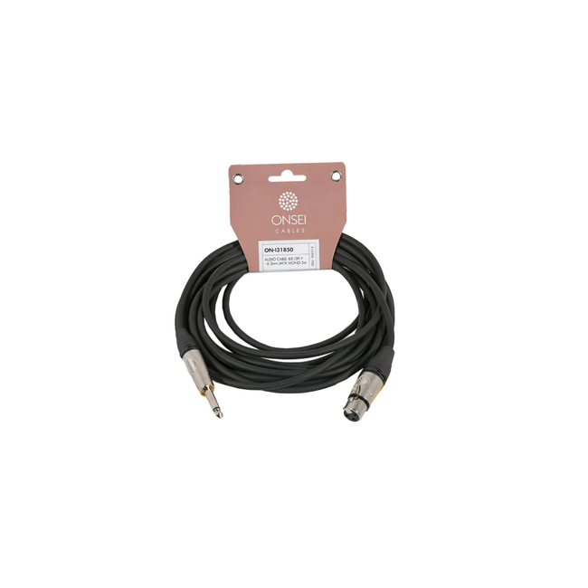 Onsei ON-I31850 Καλώδιο σήματος 3-pin XLR Θηλυκό - 6,3mm Jack Mono 5m - (5213007193377)