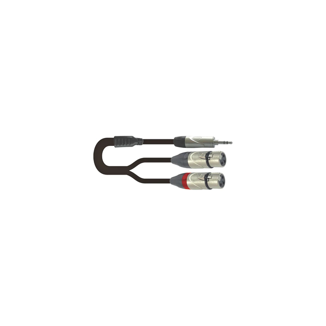 Onsei ON-Y22310 Καλώδιο Y Mini Jack Jack Stereo σε 2 x XLR Θηλυκά 1M - (5213007195876)