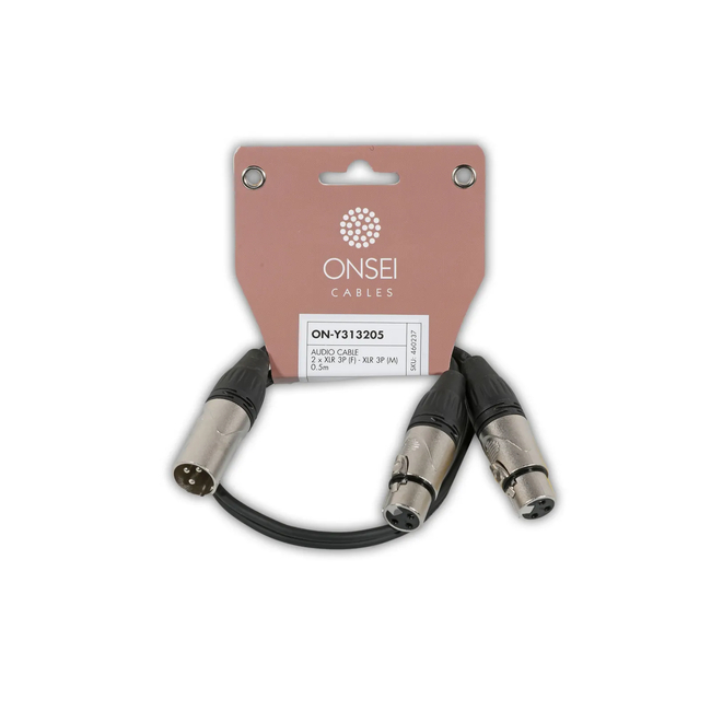 Onsei ON-Y313205 Καλώδιο σήματος 2 x 3-pin XLR Θηλυκό - 3-pin XLR Αρσενικό 0,5m