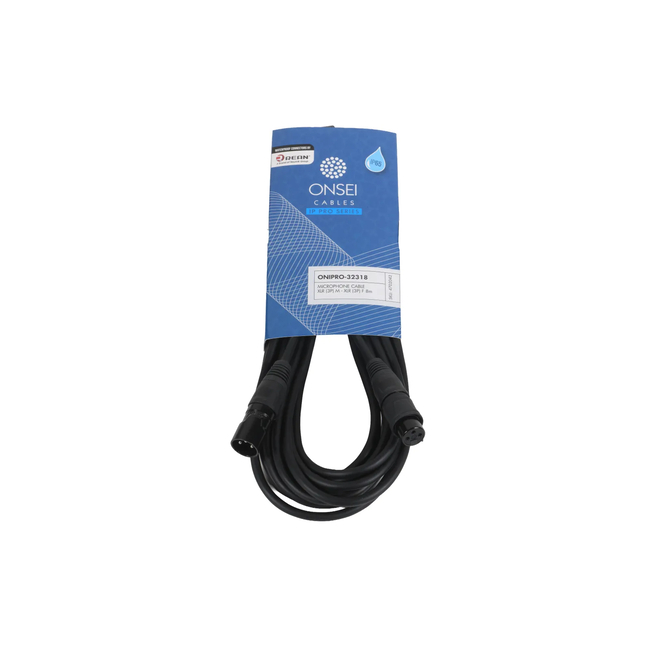 Onsei ONIPRO-32318 Καλώδιο μικροφωνικό 3-pin XLR Αρσενικό σε 3-pin XLR Θηλυκό 8m με REAN connectors και προστασία IP65
