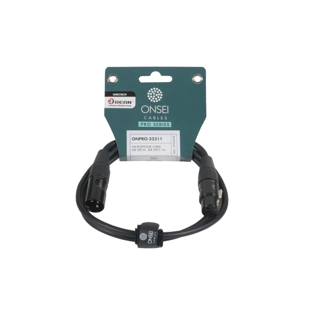 Onsei ONPRO-32311 Καλώδιο μικροφωνικό 3-pin XLR Αρσενικό σε 3-pin XLR Θηλυκό 1m με REAN connectors