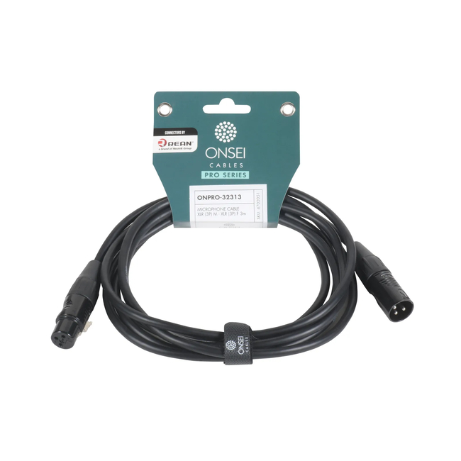 Onsei ONPRO-32313 Καλώδιο μικροφωνικό 3-pin XLR Αρσενικό σε 3-pin XLR Θηλυκό 3m με REAN connectors