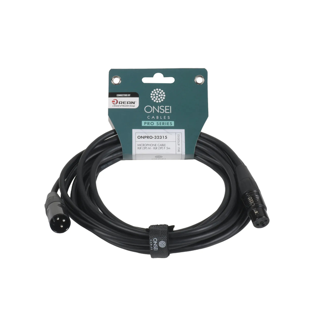 Onsei ONPRO-32315 Καλώδιο μικροφωνικό 3-pin XLR Αρσενικό σε 3-pin XLR Θηλυκό 5m με REAN connectors
