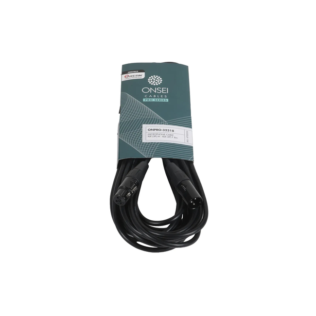 Onsei ONPRO-32318 Καλώδιο μικροφωνικό 3-pin XLR Αρσενικό σε 3-pin XLR Θηλυκό 8m με REAN connectors