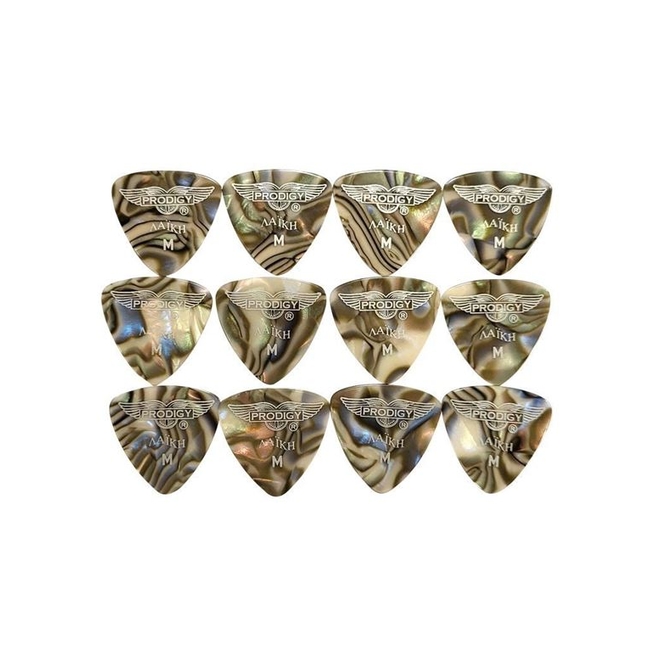 PRODIGY Πέννες Μπουζουκιού - Τζουρά - Μπαγλαμα Λαϊκή Medium Abalone (Σετ 12τμχ)