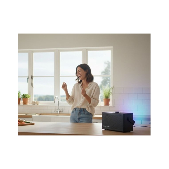 PURE Classic Aura Φορητό Ηχείο Bluetooth με Φωτισμό, Μαύρο
