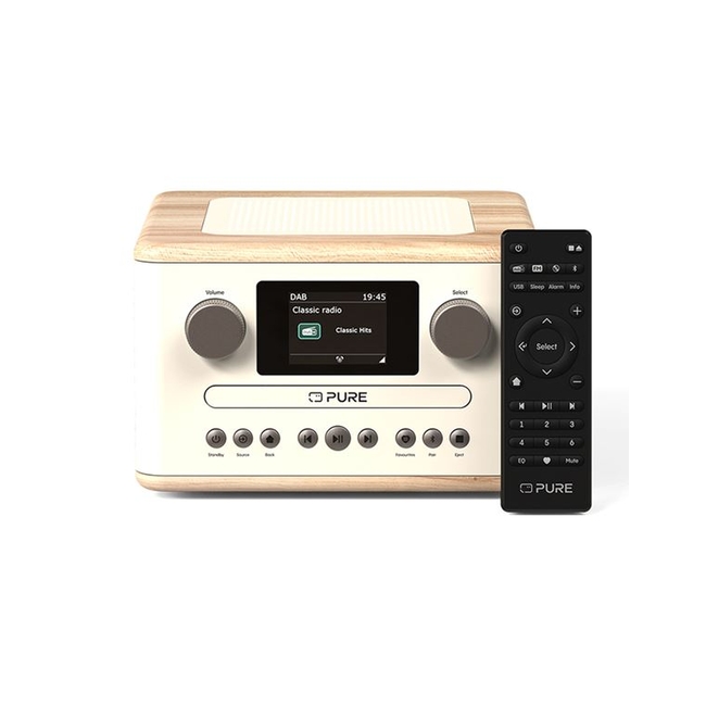 PURE CLASSIC C-D4 Mini Hχοσύστημα, Cotton White/Oak
