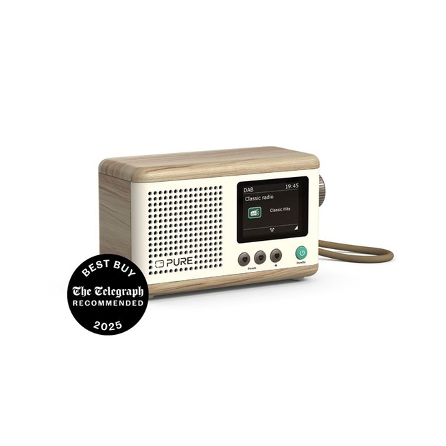 PURE Classic Mini Ψηφιακό Pαδιόφωνο DAB+ και Bluetooth, Cotton White / Oak