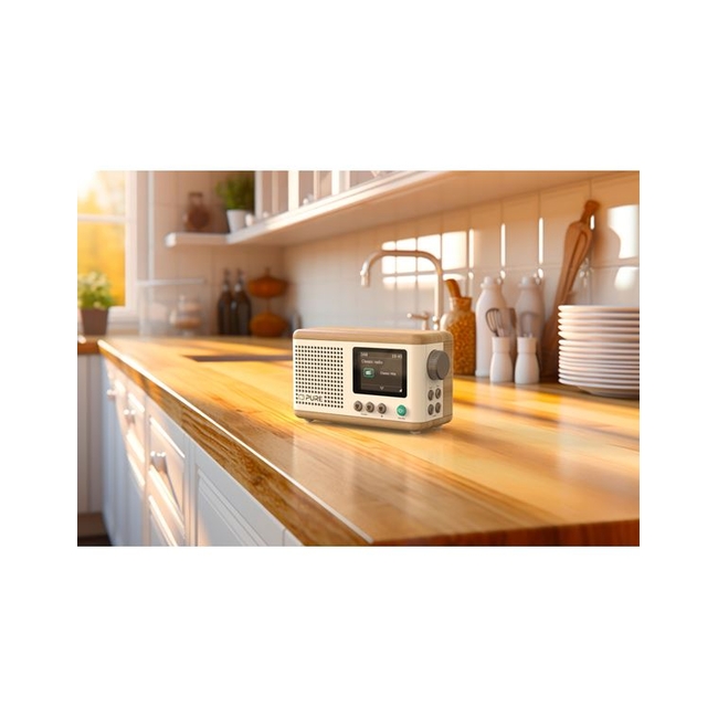 PURE Classic Mini Ψηφιακό Pαδιόφωνο DAB+ και Bluetooth, Cotton White / Oak