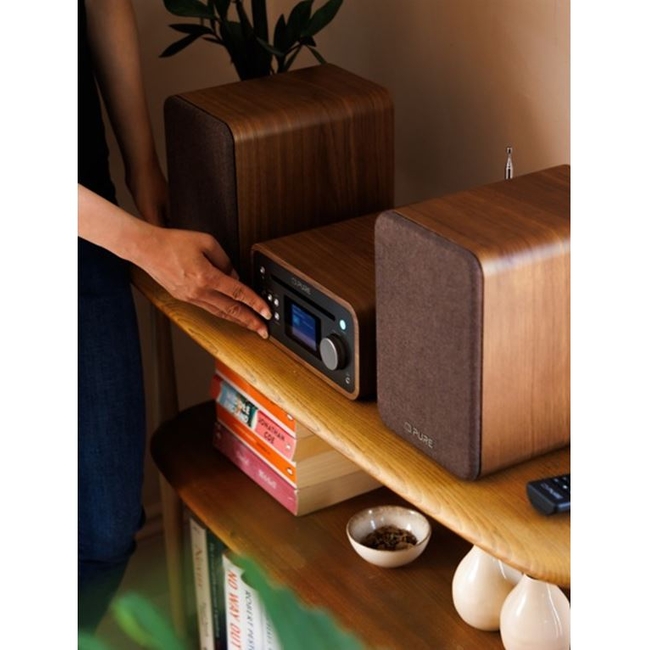 PURE Classic Stereo Mini Oλοκληρωμένο Hχοσύστημα με Bluetooth, Coffee Brown / Walnut