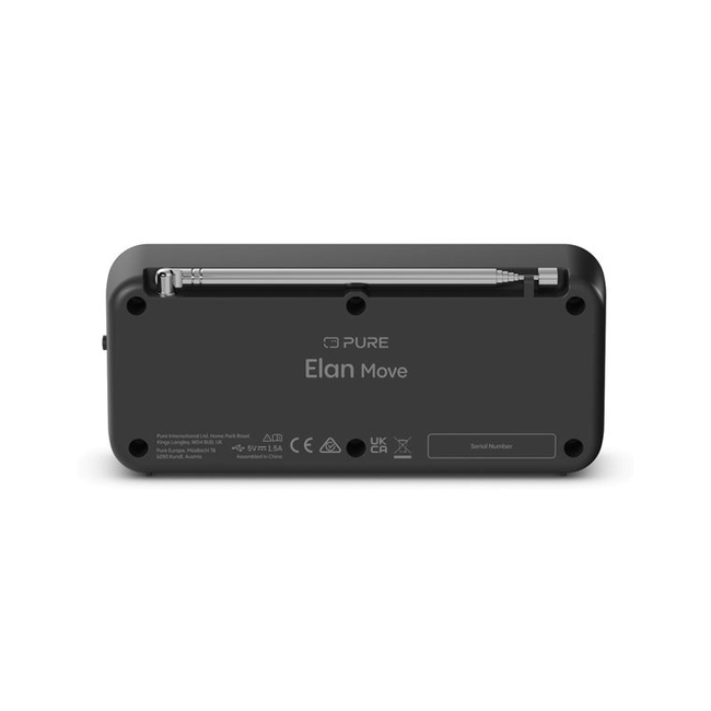 PURE Elan Move φορητό ψηφιακό ραδιόφωνο με DAB+ και Bluetooth, Μαύρο