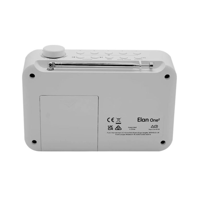 PURE Elan One 2 φορητό ψηφιακό ραδιόφωνο με DAB+ και Bluetooth, Λευκό