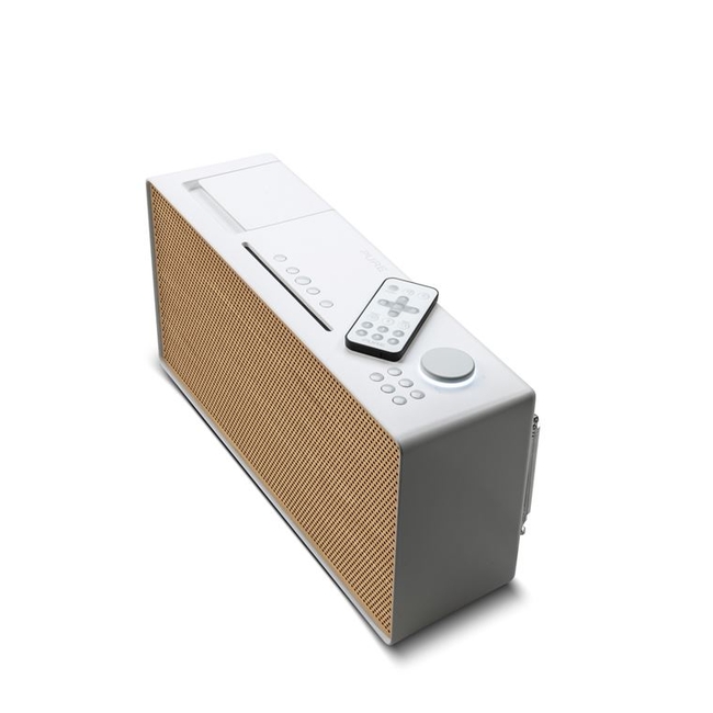 PURE Evoke Home Δικτυακό Mini All-in-One Hχοσύστημα, Λευκό/Cherry Wood