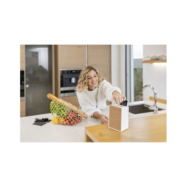 PURE Evoke Spot Wood Edition Δικτυακό Μίνι Ηχοσύστημα, Λευκό/Cherry Wood