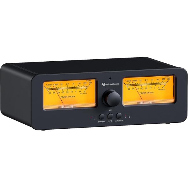 Fosi Audio LC30 VU Meter Amplifier Speaker Selector