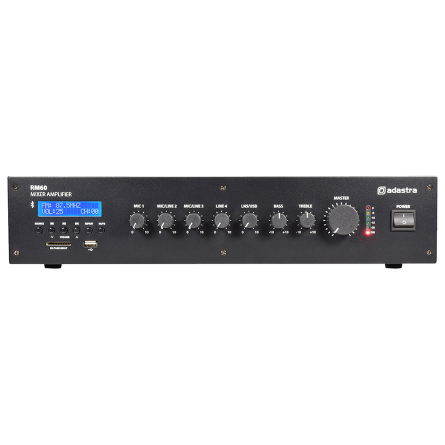 Adastra  RM60 100V/8Ω - USB/SD/FM & Bluetooth 60W 2U
