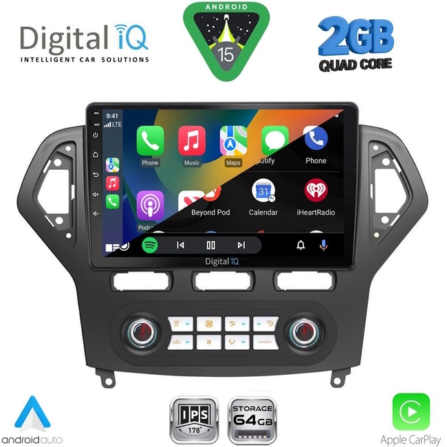DIGITAL IQ RSD 1162_CPA CLIMA (10inc) MULTIMEDIA TABLET for FORD MONDEO mod. 2007-2011