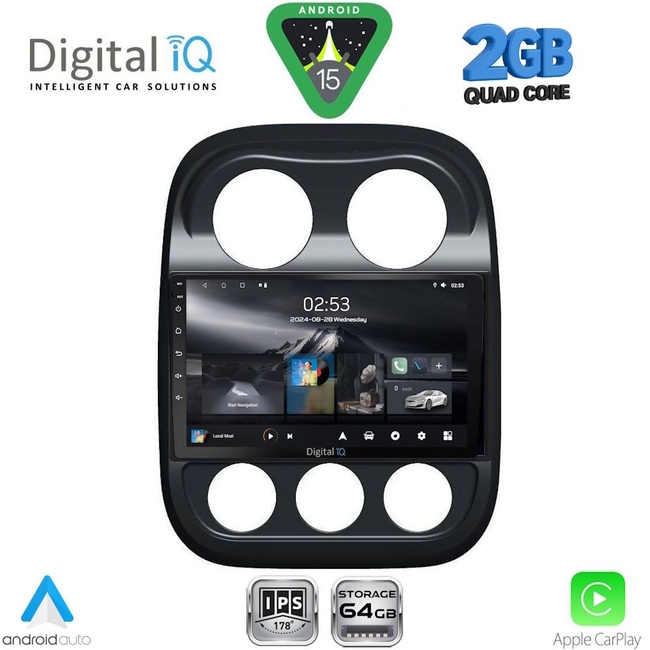 DIGITAL IQ RSD 1277_CPA (10inc) MULTIMEDIA TABLET for JEEP COMPASS - PATRIOT  mod. 2007-2016