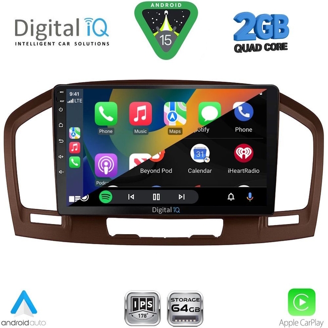 DIGITAL IQ RSD 1491BR_CPA (9inc) MULTIMEDIA TABLET for OPEL INSIGNIA mod.2008-2013 (BROWN)