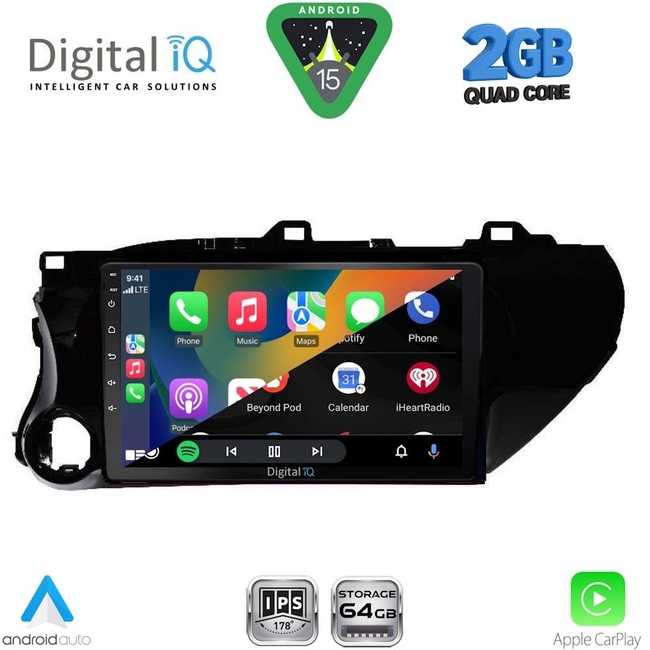 DIGITAL IQ RSD 1721_CPA (10inc) MULTIMEDIA TABLET for TOYOTA HILUX mod. 2017-2026
