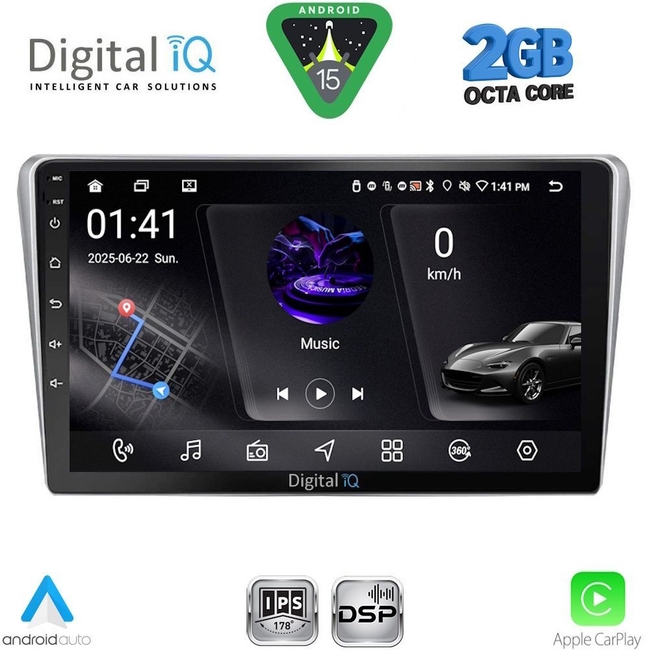 DIGITAL IQ RSF 4704SL_CPA (9inc) MULTIMEDIA TABLET for TOYOTA AVENSIS (T25) mod. 2003-2009 (SILVER)