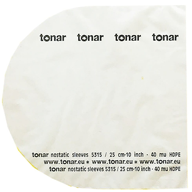 Tonar LP – 10” Nostatic inner sleeves 40 MU (50 pcs/pack) 5315