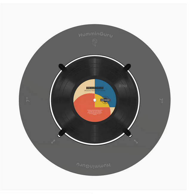 HumminGuru Ultrasonic Vinyl Record Cleaner - Bundle με 7" + 10" adapter