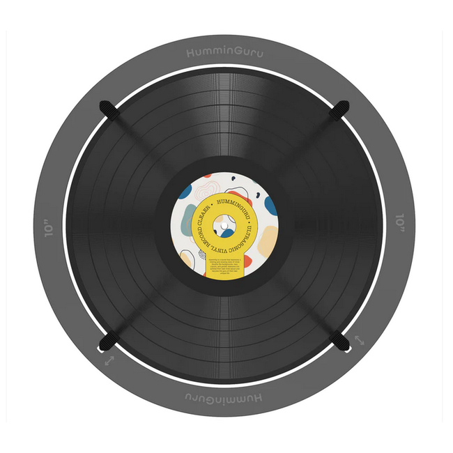 HumminGuru Ultrasonic Vinyl Record Cleaner - Bundle με 7" + 10" adapter