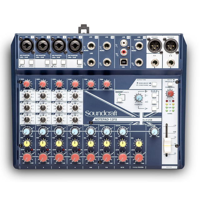 Soundcraft Notepad-12FX  -  4 mic 5 stereo   --επίσημα εξουσιοδοτημένοι αντιπρόσωποι--